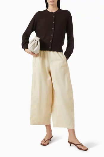 Elasticated Barrel-leg Pants in Cotton