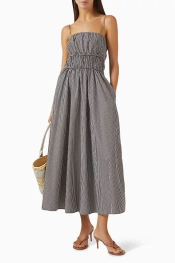 Striped Midi Dress in Cotton