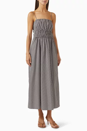 Striped Midi Dress in Cotton