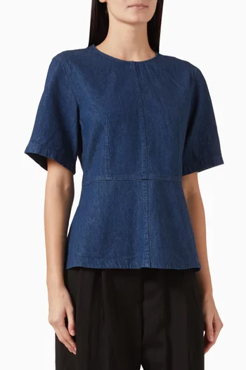 Peplum Top in Denim