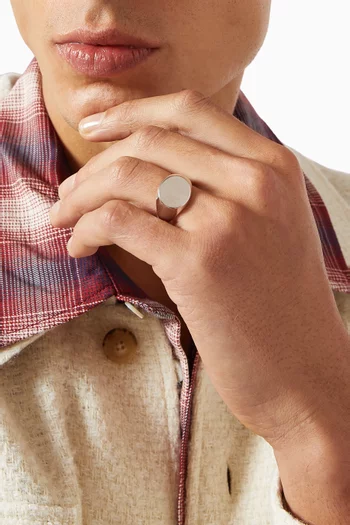Classic Round Signet Ring in Sterling Silver