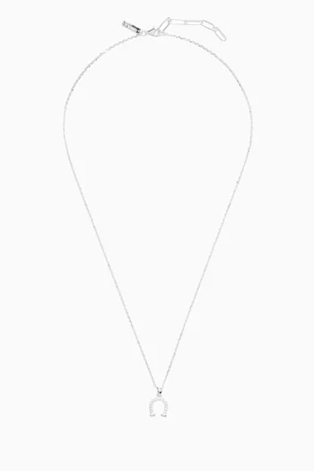 Horseshoe Pendant Necklace in Sterling Silver