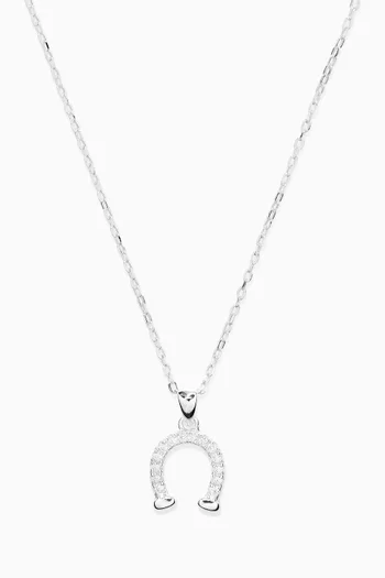 Horseshoe Pendant Necklace in Sterling Silver