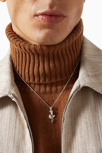 Rose Pendant Necklace in Sterling Silver