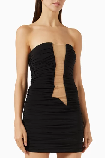 Ruched Mini Dress in Viscose Blend