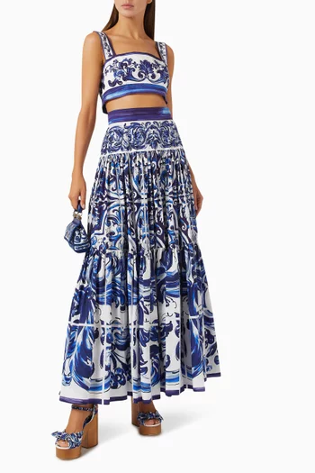 Majolica-print Top in Cotton