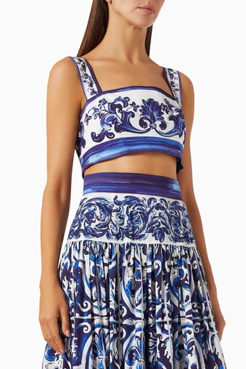Majolica-print Top in Cotton