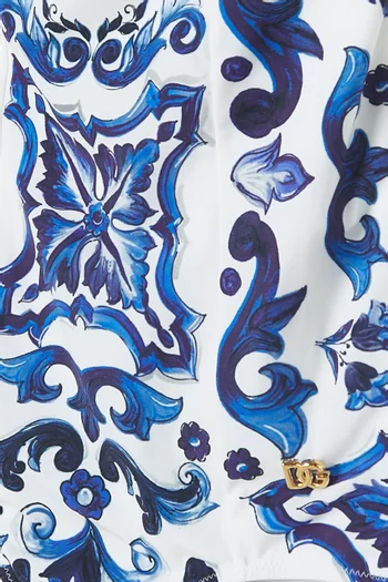 Majolica-print Balconette One-piece Swimsuit