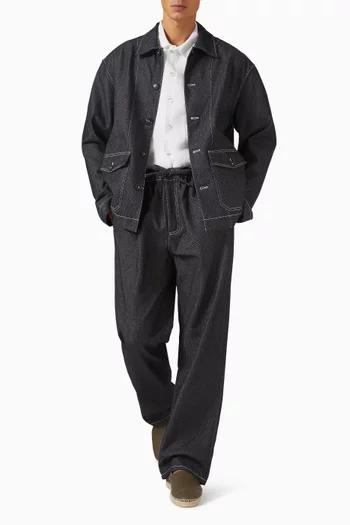 Straight-leg Pants in Denim Twill