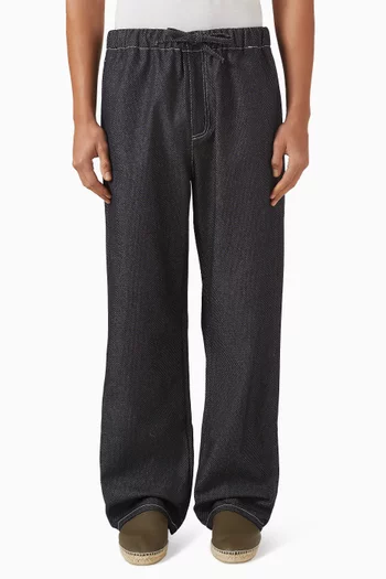 Straight-leg Pants in Denim Twill