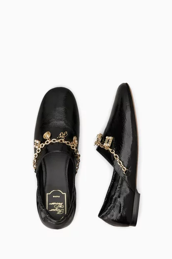 Très Vivier Charm Slippers in Patent Leather
