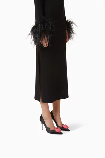 حذاء كلاسيك روز فيفييه بكعب 100 مم ستان