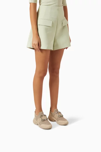 Viv' Run Sneakers in Stretch Fabric & Suede