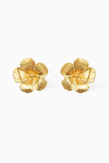 Rowena Stud Earrings in Gold-tone Brass