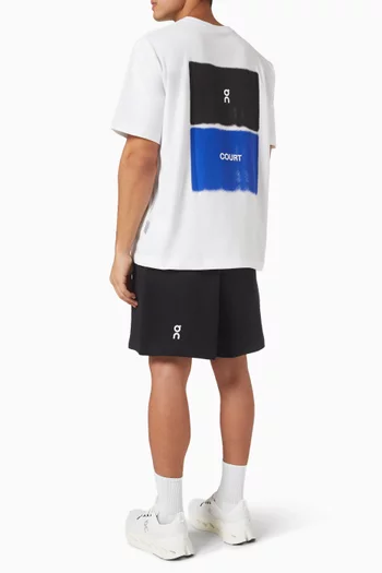 تي شيرت كلوب بطبعة بعبارة Court‏ قطن