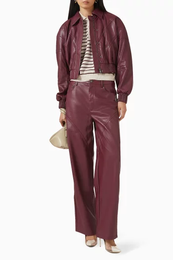 Bomber Jacket in Faux Leather