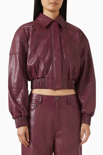 Bomber Jacket in Faux Leather