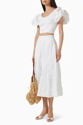 Puff-sleeve Crop Top in Organic Cotton