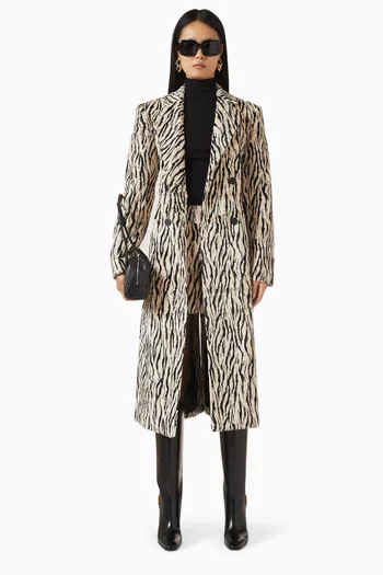 Printed Coat in Faux Fur