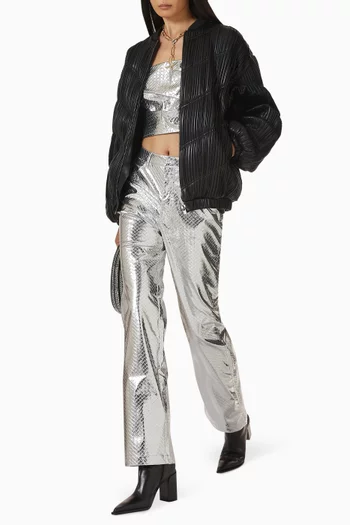 Pleated Bomber Jacket