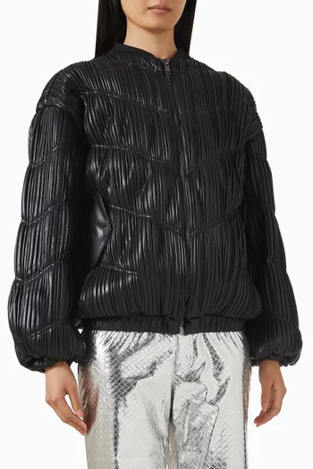 Pleated Bomber Jacket
