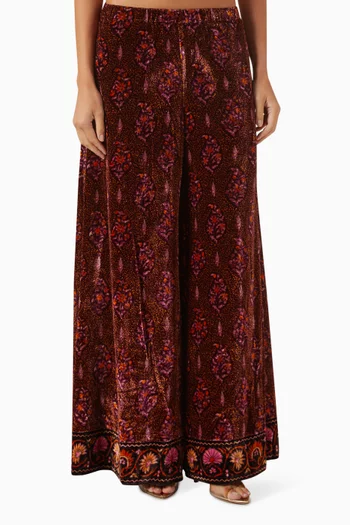 Rivoli Wide-leg Pants in Velvet