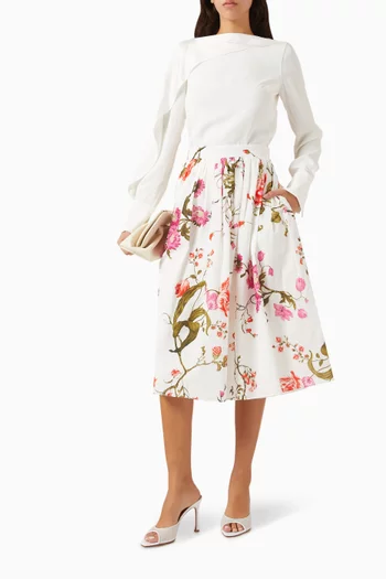 Draped Top in Satin Cady