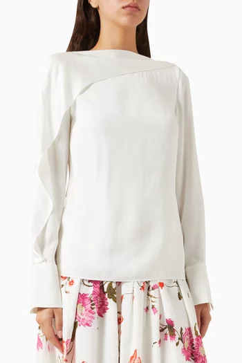 Draped Top in Satin Cady