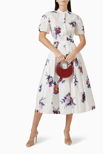 Rose Bouquet Painted Shirt in Cotton-poplin