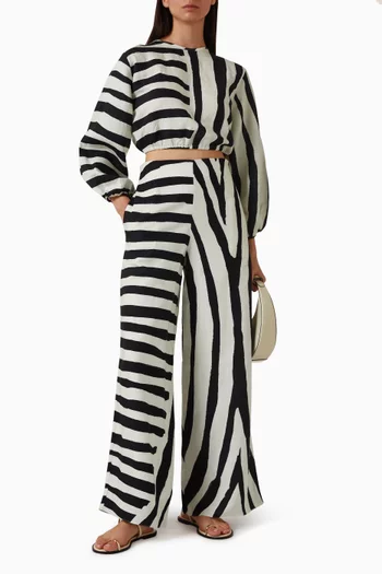 Toya Printed Pants in Linen