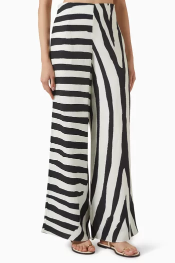 Toya Printed Pants in Linen