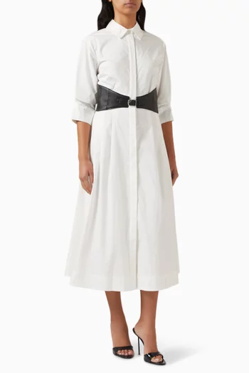 Olson Belted Midi Dress in Cotton