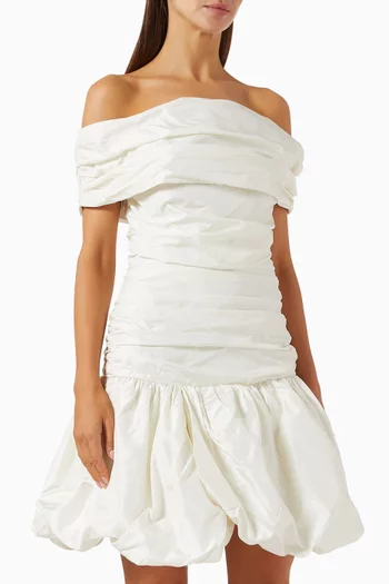 Off-shoulder Mini Dress in Silk