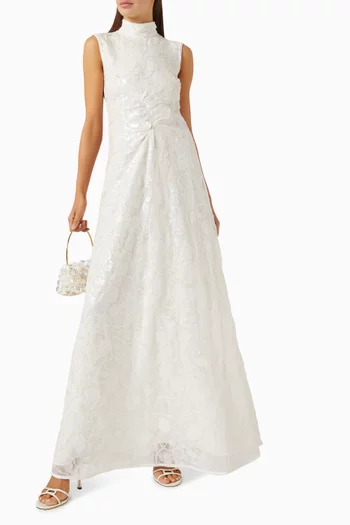 Sequin-embellished Dress in Lace