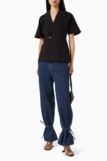 جاكيت ماليكا بصفي أزرار وأكمام قصيرة