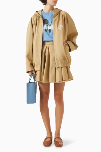 تي شيرت بطبعة شعار الماركة وزهرة التوليب قطن