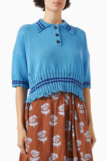 تي شيرت بولو قصير نسيج