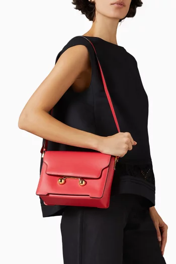 حقيبة كتف ترانكارو متوسطة جلد عجل