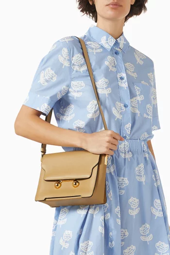 حقيبة كتف ترانكارو متوسطة جلد عجل