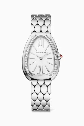 Serpenti Seduttori Diamond Watch in Stainless Steel, 33mm