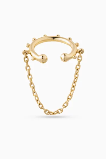 Sea Anemone Single Chain Ear Cuff in 10kt Gold