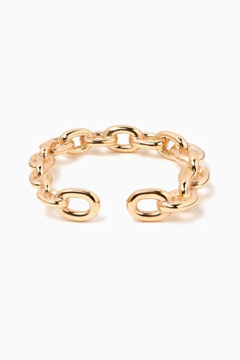 Oblong Chain Single Ear Cuff in 10kt Gold