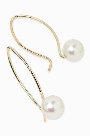 Akoya Pearl U Hook Earrings in 10kt Gold