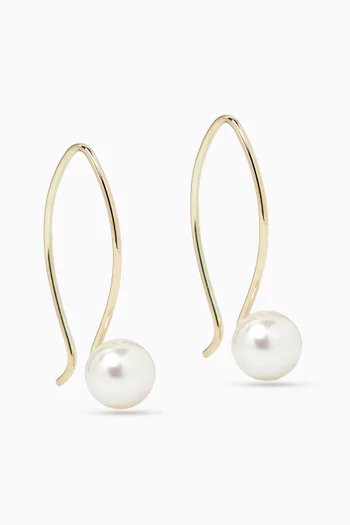 Akoya Pearl U Hook Earrings in 10kt Gold