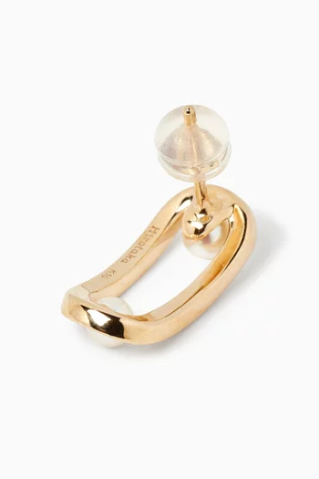 Beluga Pearl Single Earring in 10kt Gold