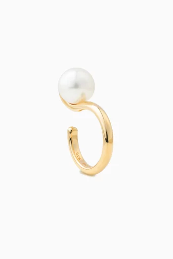Drosera Pearl Single Ear Cuff in 10kt Gold