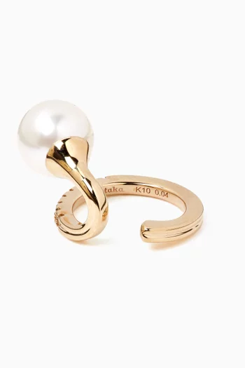 Drosera Diamond Single Ear Cuff in 10kt Gold