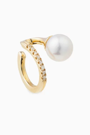 Drosera Diamond Single Ear Cuff in 10kt Gold