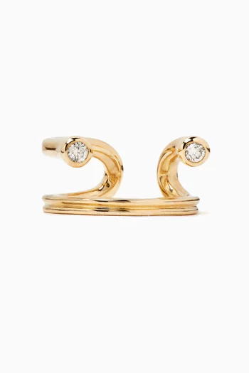 Drosera Diamond Single Ear Cuff in 10kt Gold