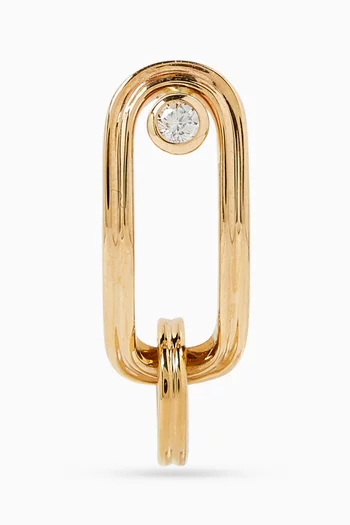 Beluga Oblong Single Diamond Earring in 10kt Gold